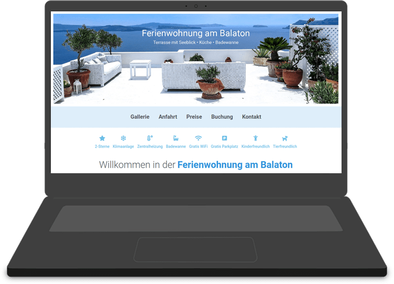 Webdesign Ferienwohnung am Balaton